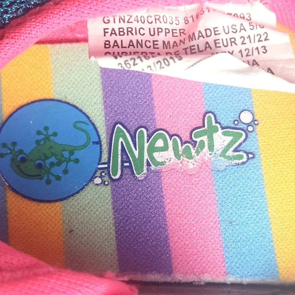 Newtz Toddler Girls Pink Polka Dot Water Shoes Mesh Aqua Socks Size 5/6